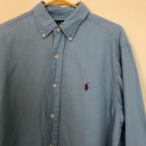 Ralph Lauren Casual Mens Button Down Lite Blue SzL